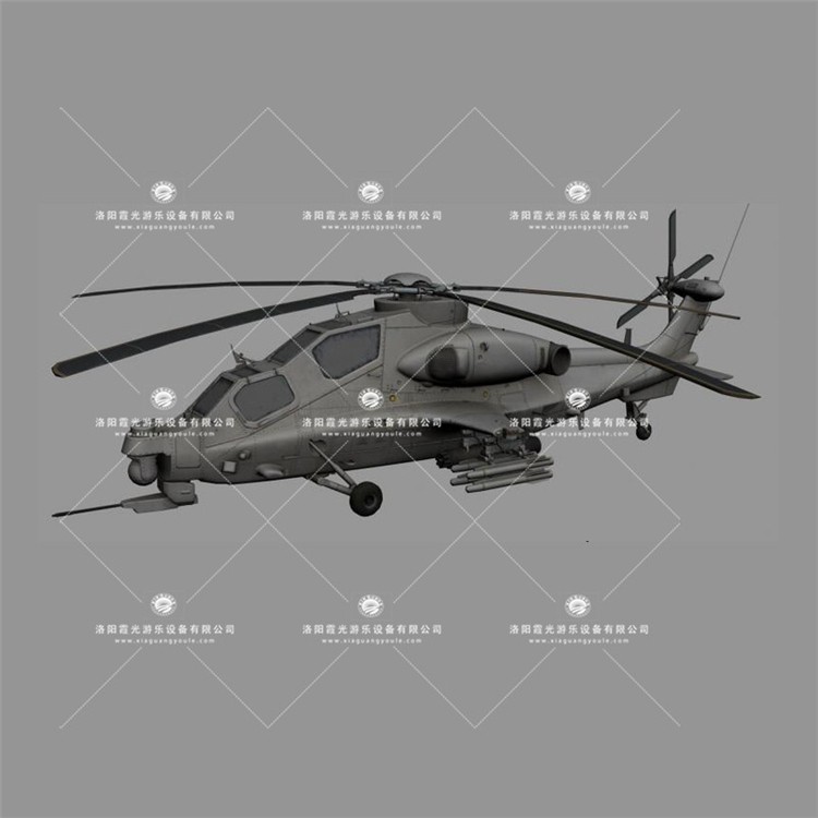 白银武装直升机3D模型